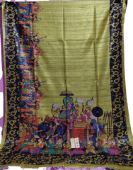 Pure Tussar Silk print saree