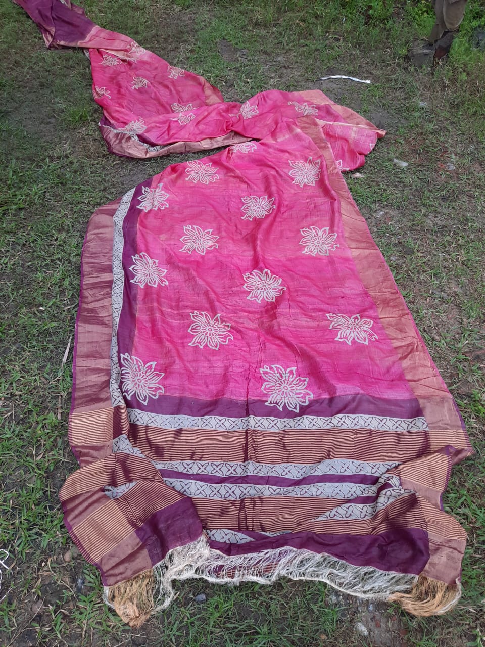 Pure Tussar Silk print saree