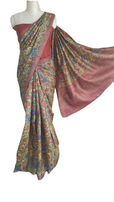 Pure Tussar Silk print saree