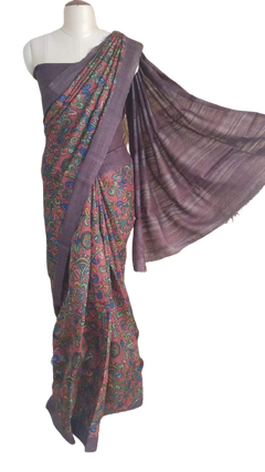 Kalamkari tussar silk hand pinted saree