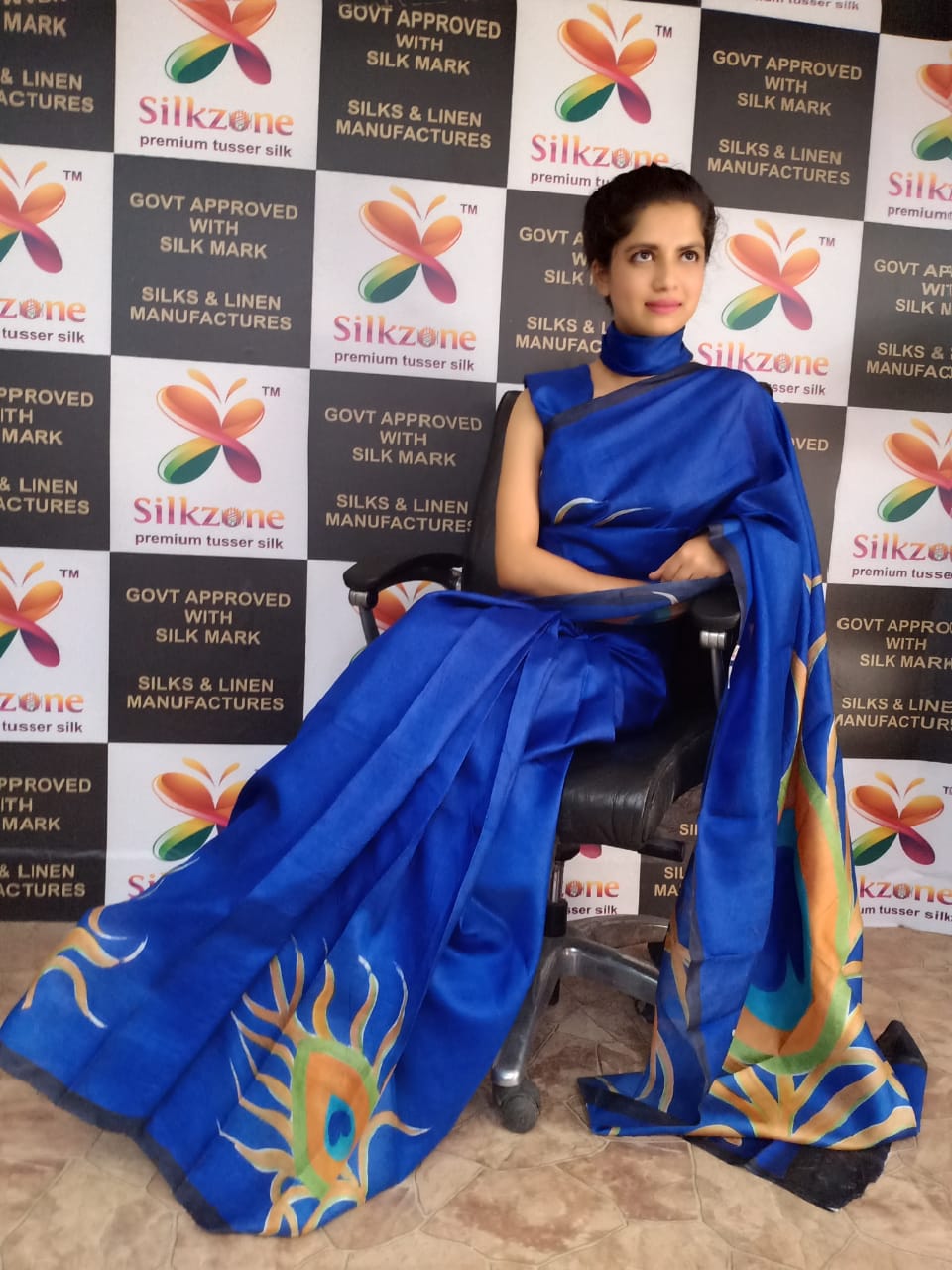 Pure Tussar Silk print saree