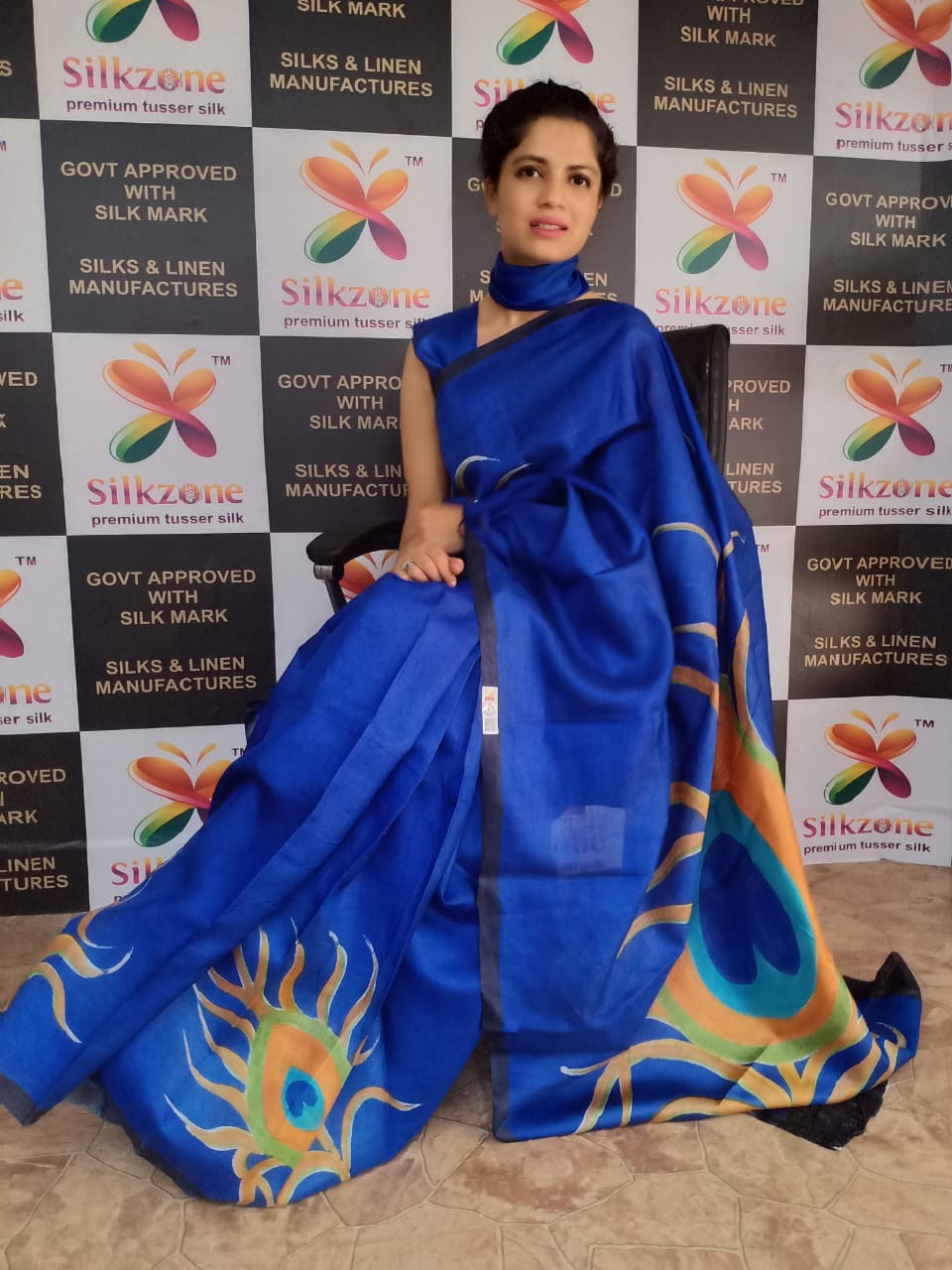 Pure Tussar Silk print saree