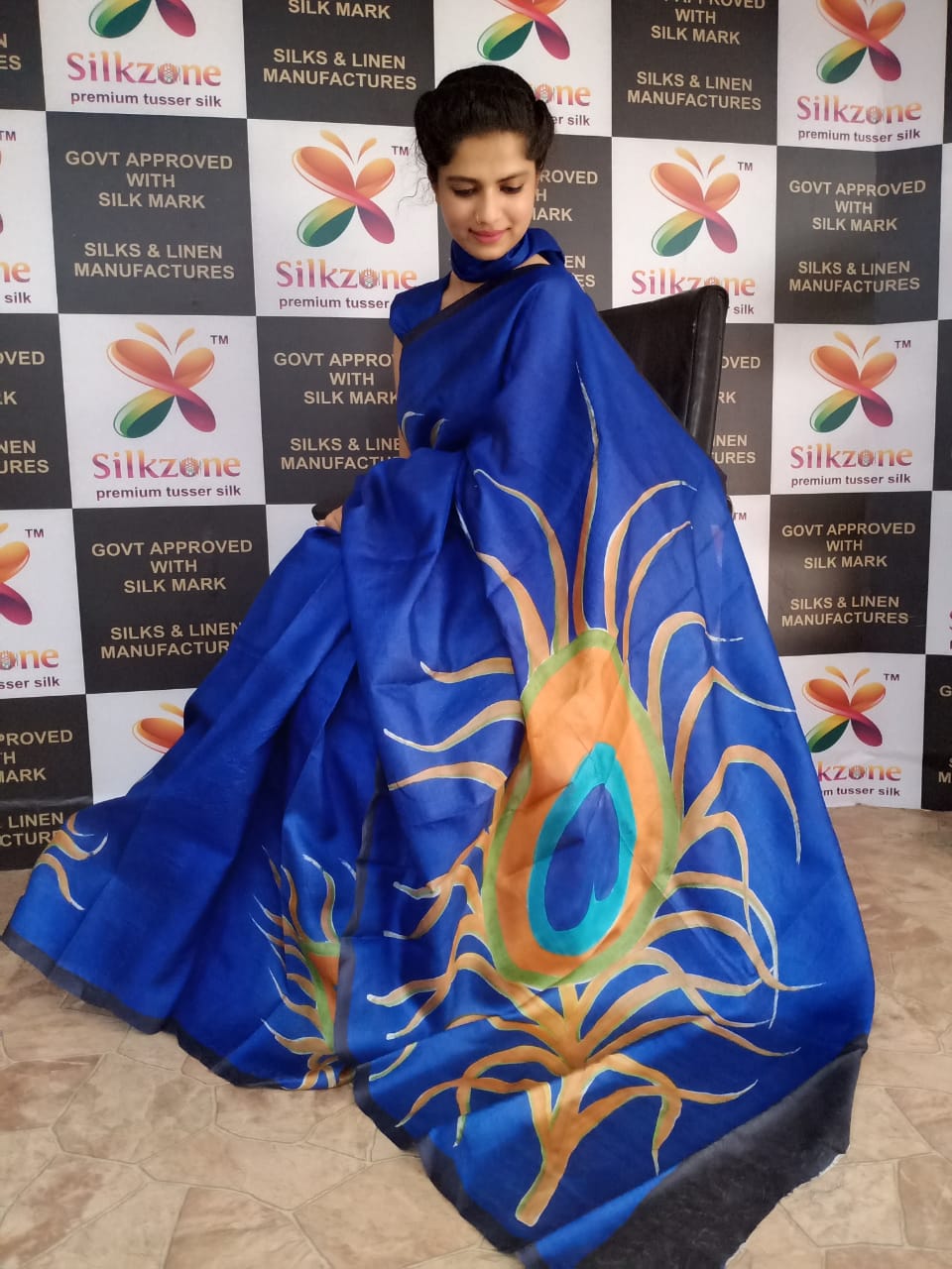 Pure Tussar Silk print saree