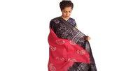Khadi linen batik print saree