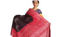 Khadi linen batik print saree