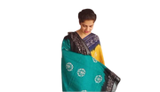 Khadi linen batik print saree