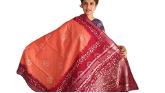 Khadi linen batik print saree