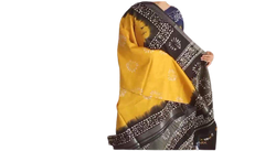 Khadi linen batik print saree