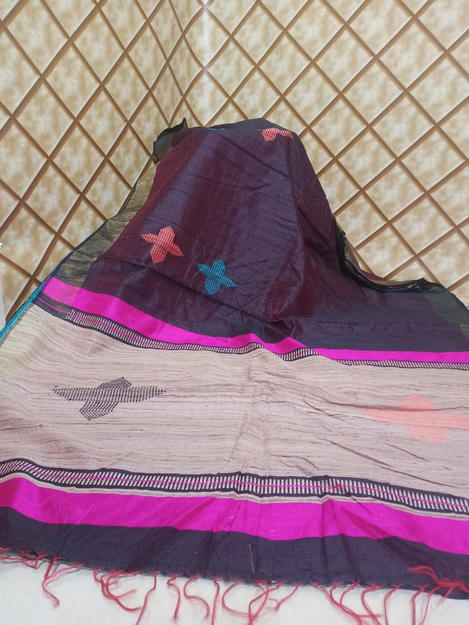 Tussar dupion silk Saree SILK ZONE