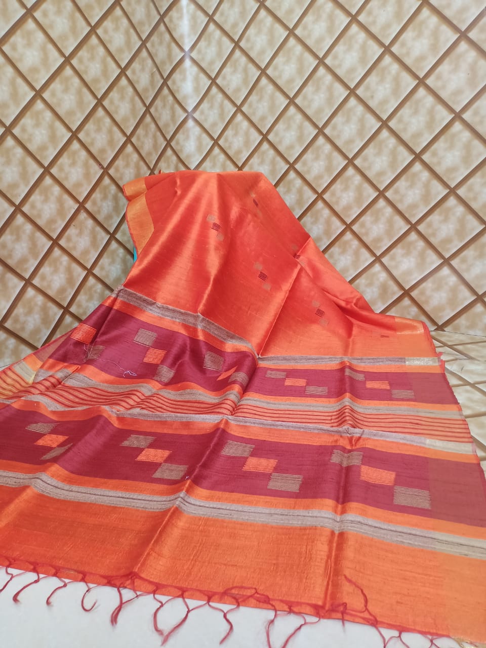 Tussar dupion silk saree SILK ZONE