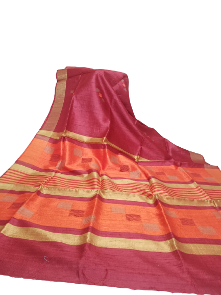 Tussar dupion silk saree SILK ZONE