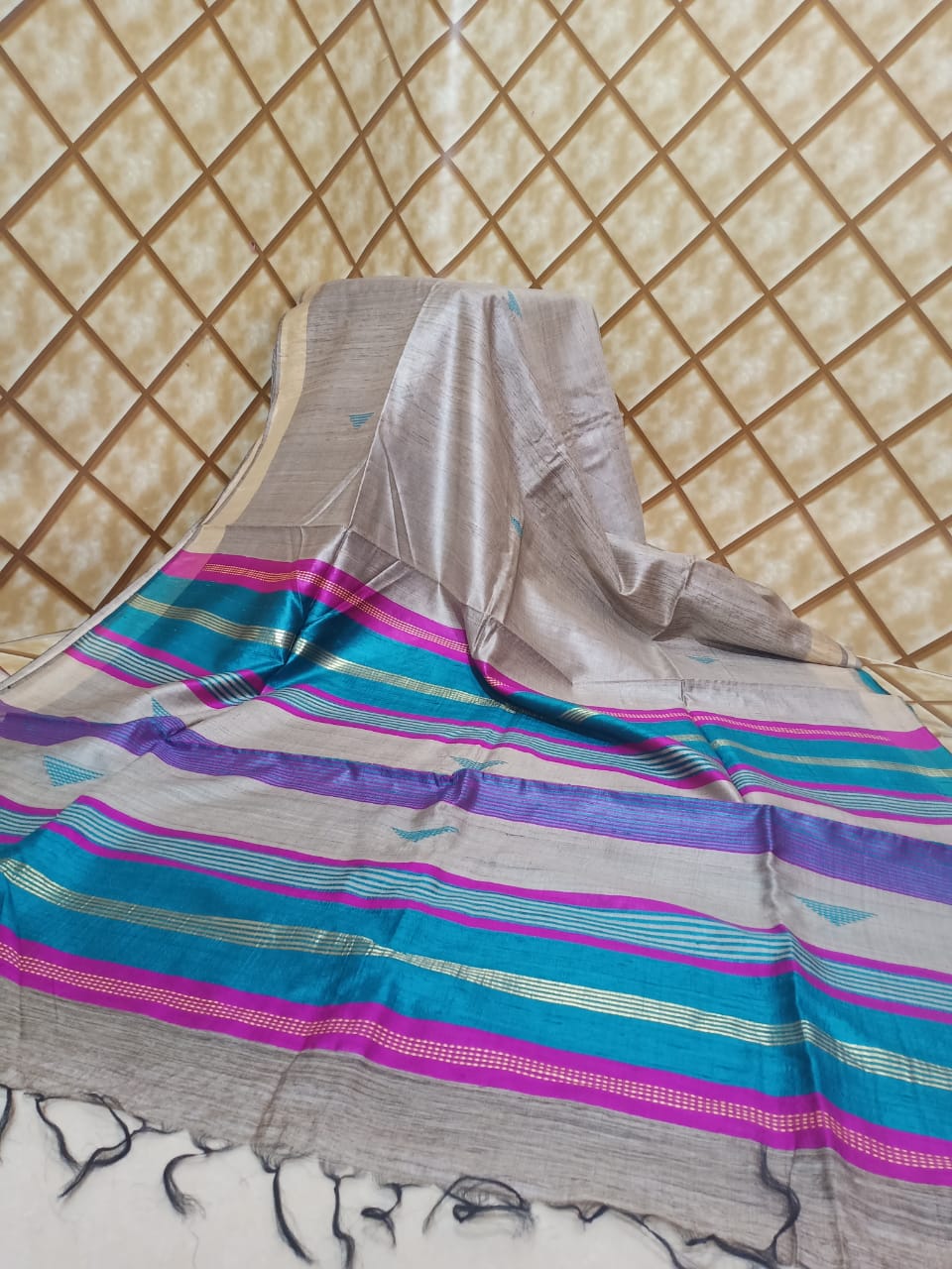 Tussar dupion silk saree SILK ZONE