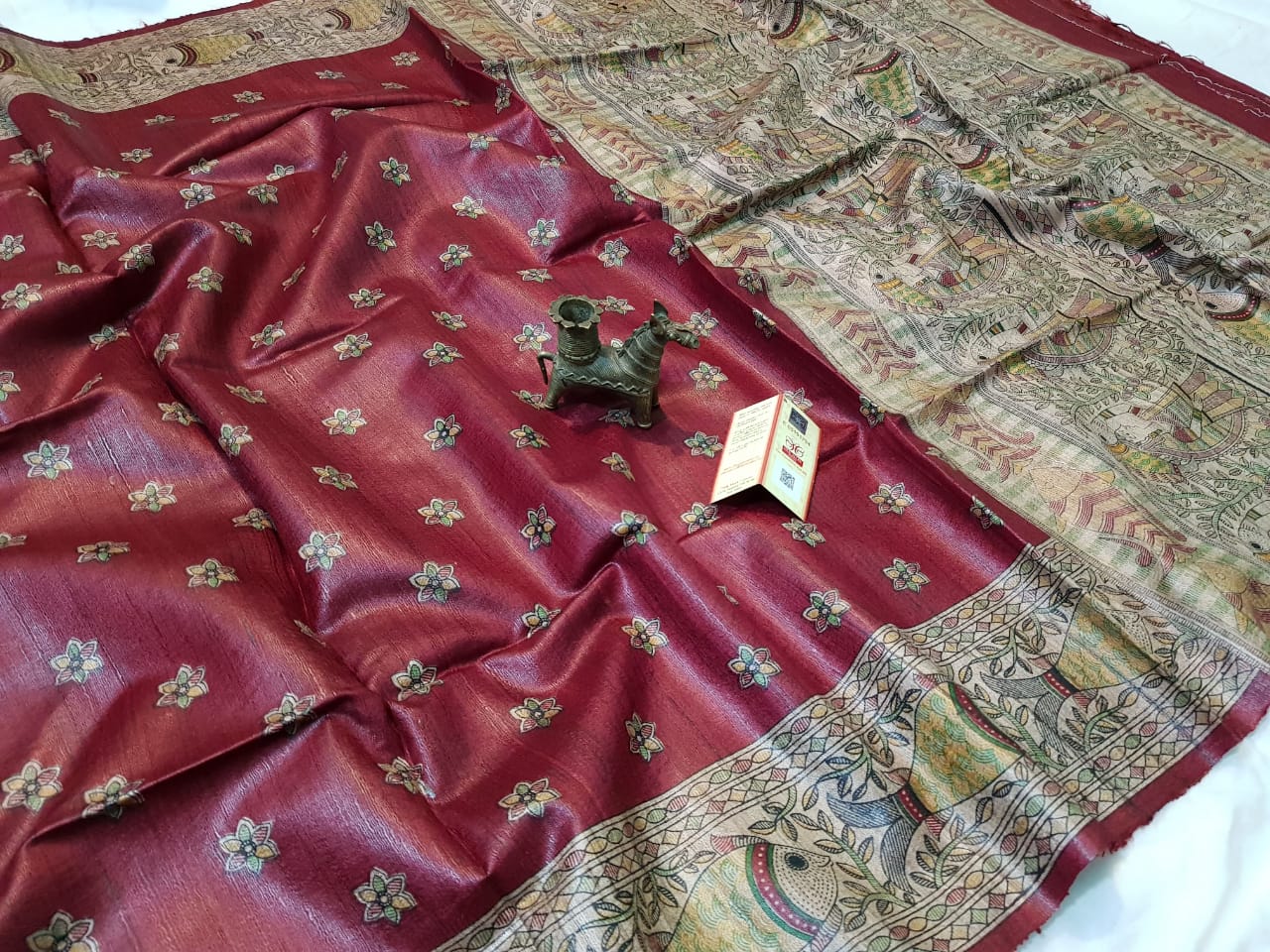 TUSSAR SILK PRINT SAREE