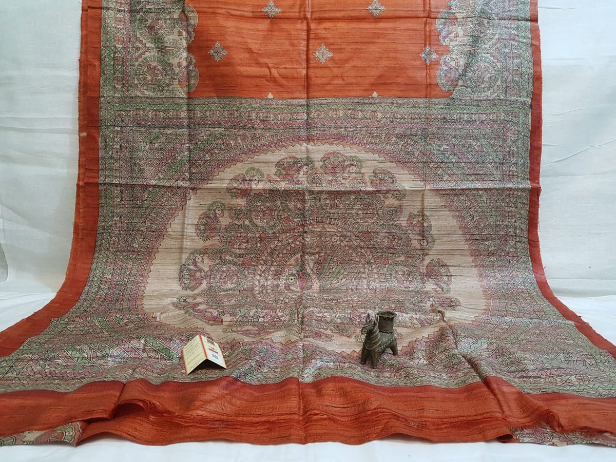 TUSSAR SILK PRINT SAREE