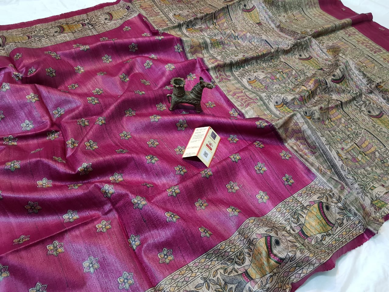TUSSAR SILK PRINT SAREE