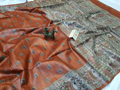 TUSSAR SILK PRINT SAREE