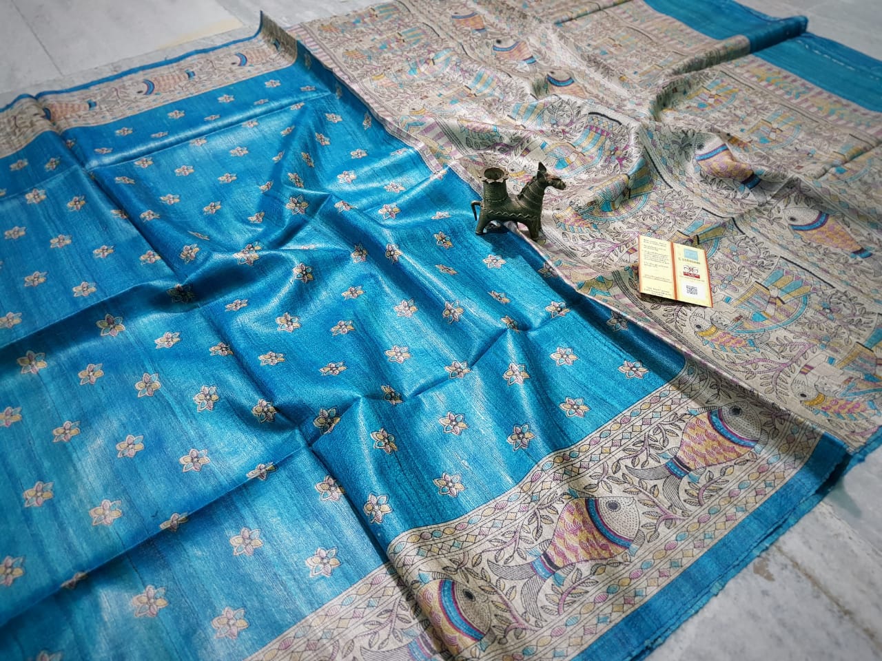 TUSSAR SILK PRINT SAREE
