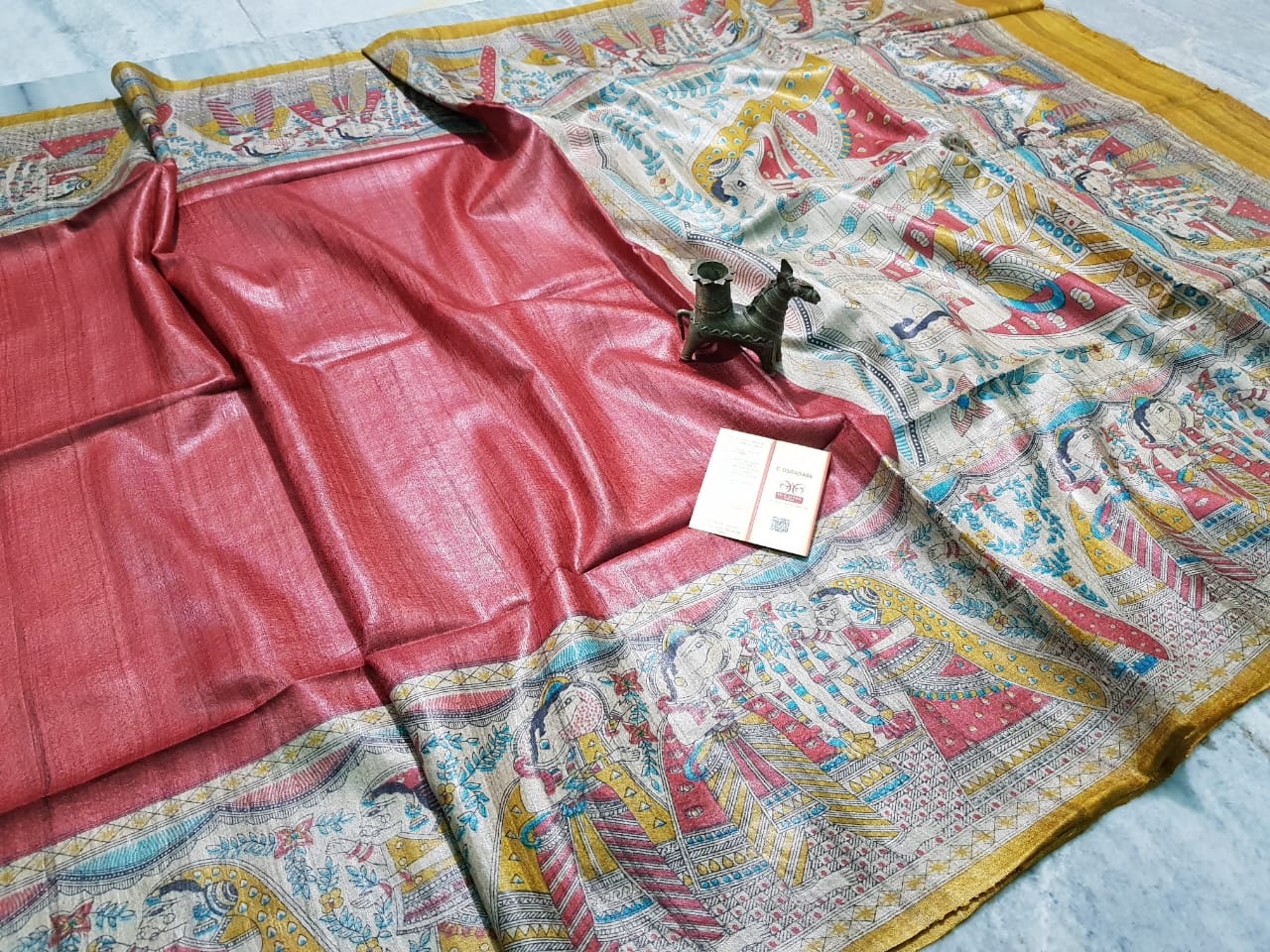 TUSSAR SILK PRINT SAREE