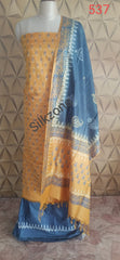 Soft silk hand print suit SILK ZONE