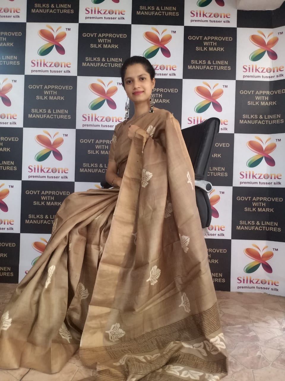 Pure Tussar Silk print saree