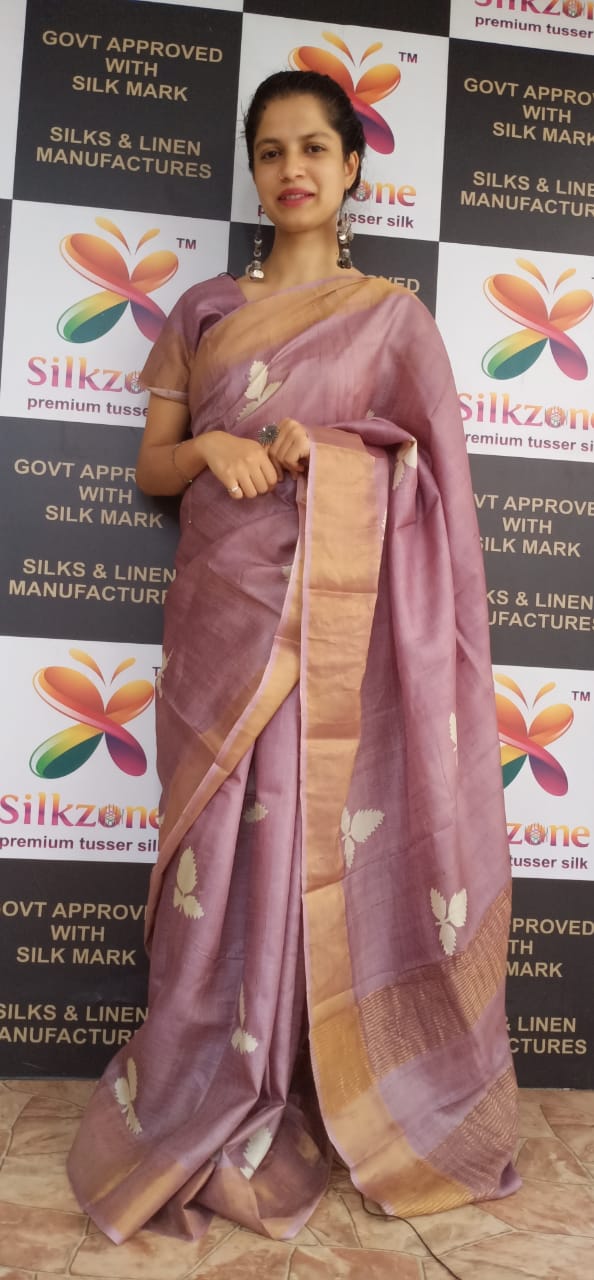 Pure Tussar Silk print saree