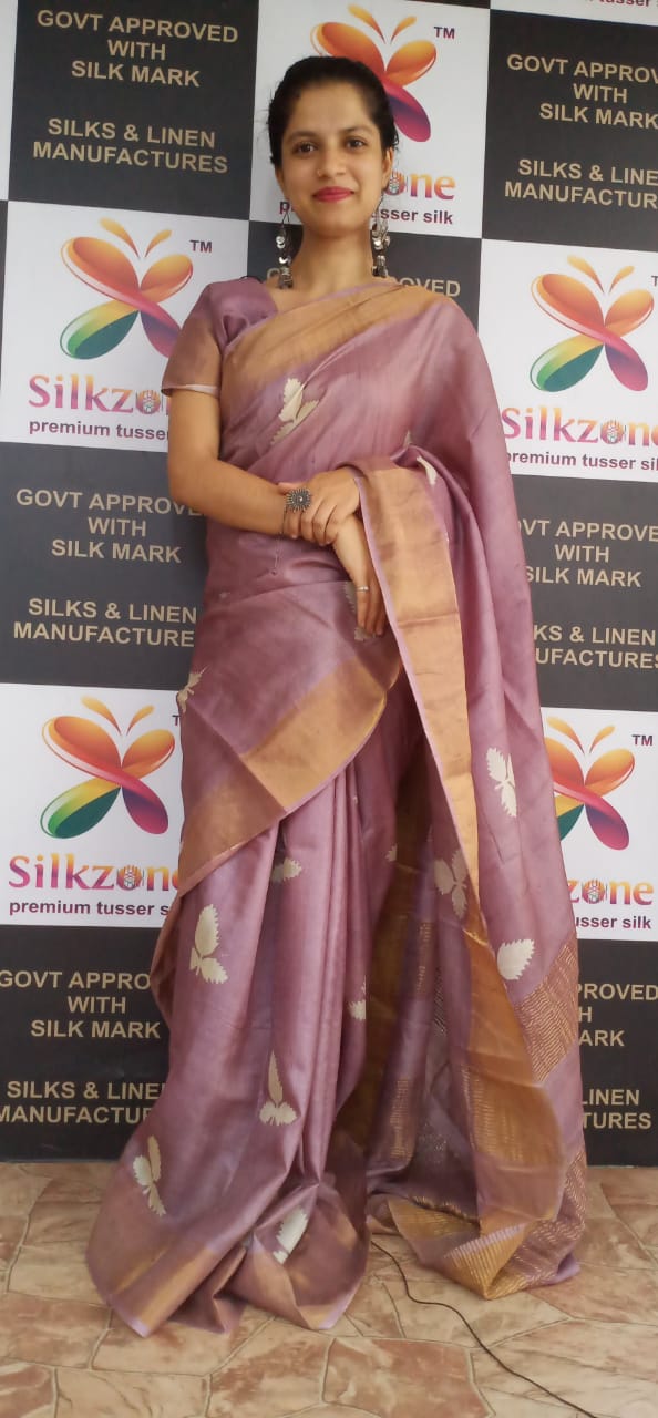Pure Tussar Silk print saree