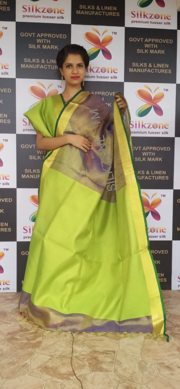 Tissue linen plane saree SILK ZONE