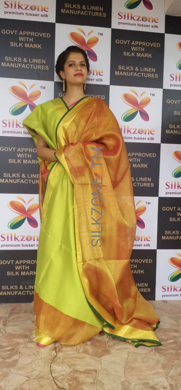 Tissue linen plane saree SILK ZONE
