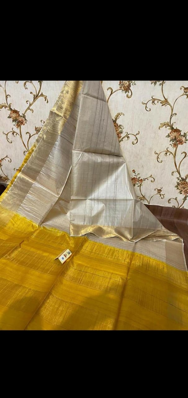 Pure Tussar Silk print saree