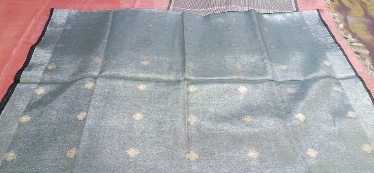 Tissue linen buta saree SILK ZONE