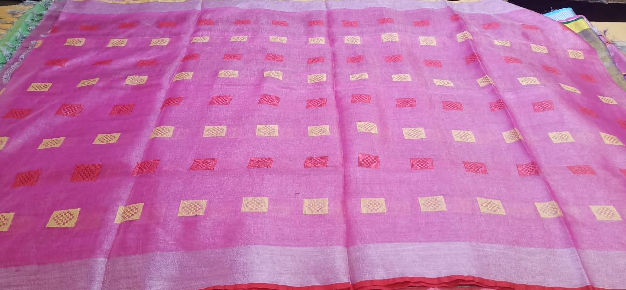 Tissue linen buta saree SILK ZONE