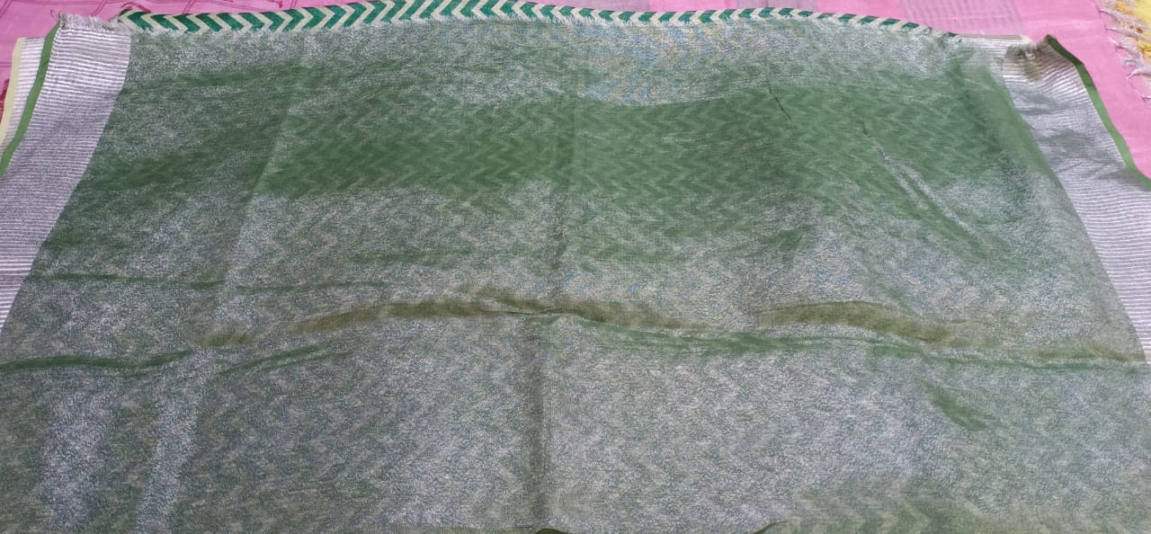 Tissue linen printed saree SILK ZONE