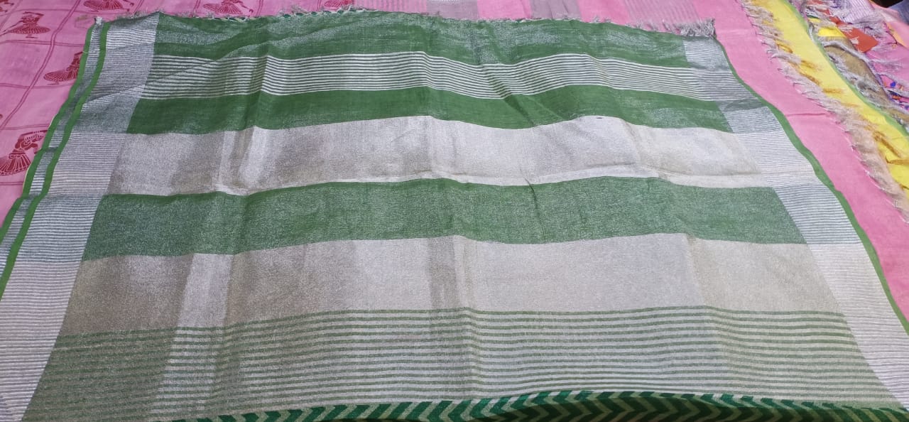 Tissue linen printed saree SILK ZONE