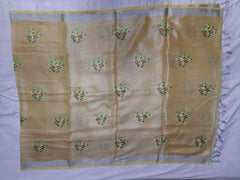 Tissue linen embroidery saree SILK ZONE