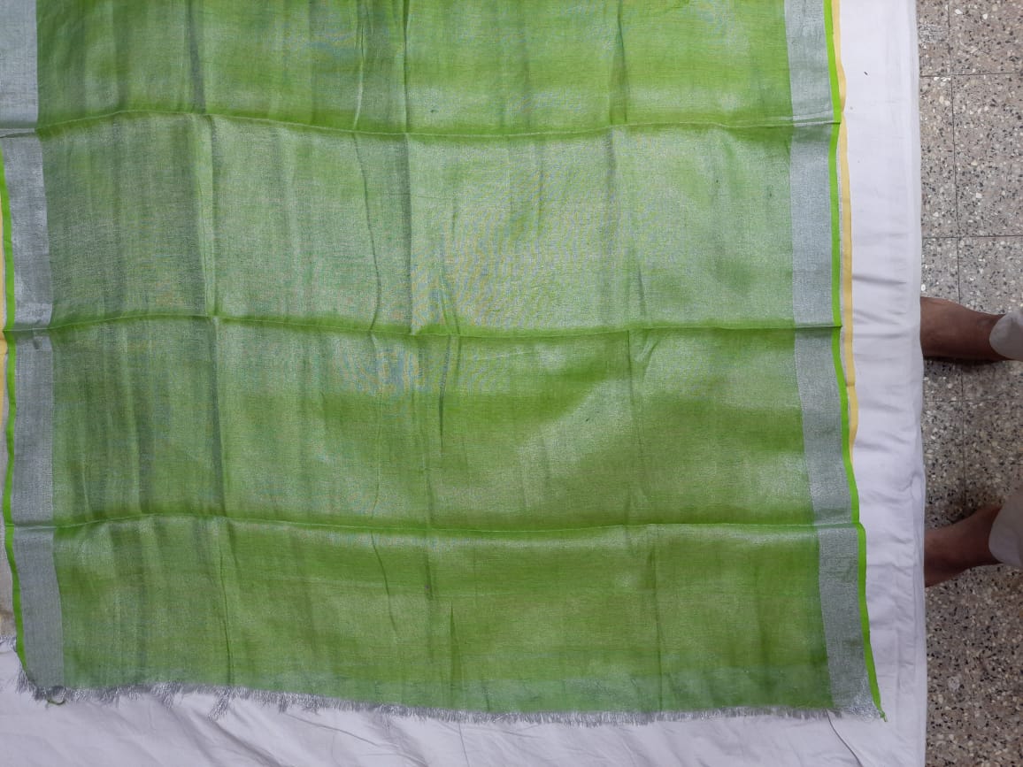 Tissue linen embroidery saree SILK ZONE
