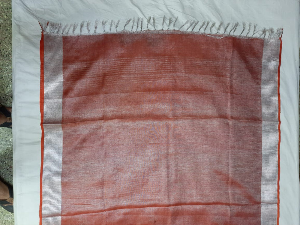 Tissue linen embroidery saree SILK ZONE
