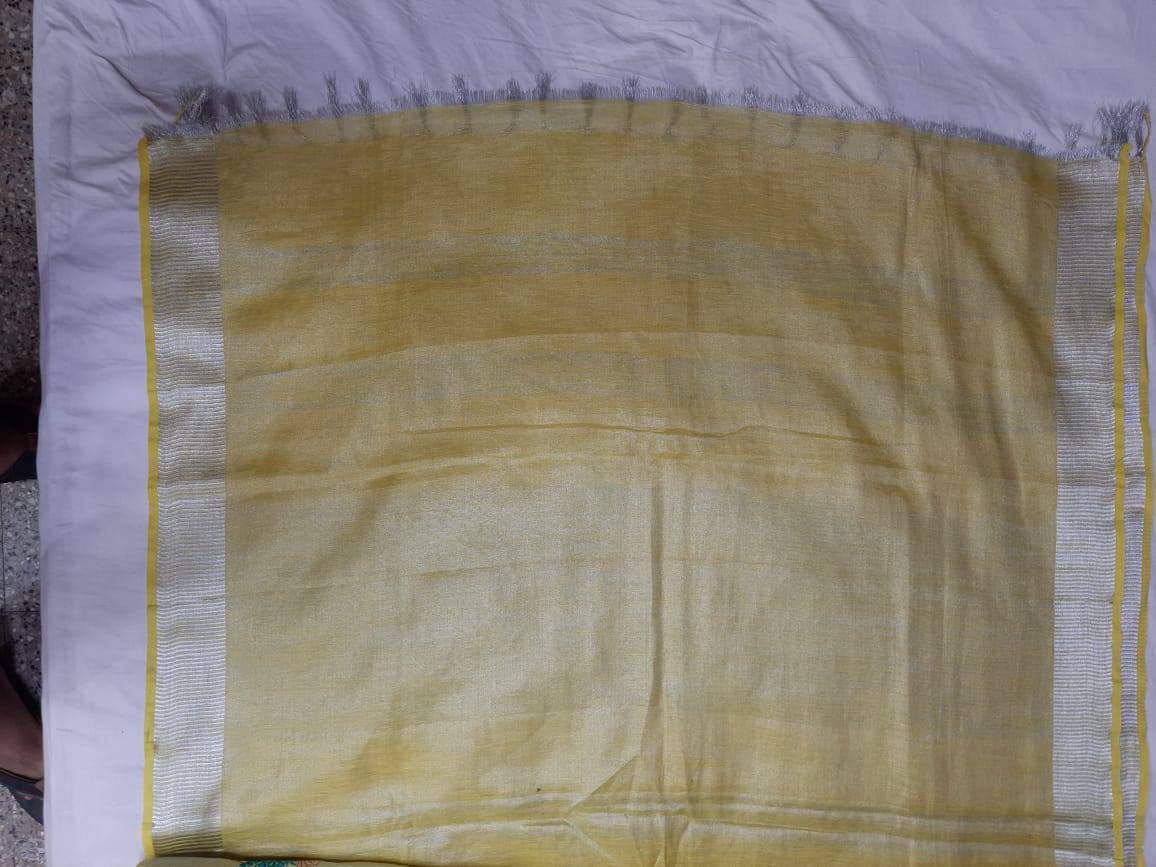 Tissue linen embroidery saree SILK ZONE