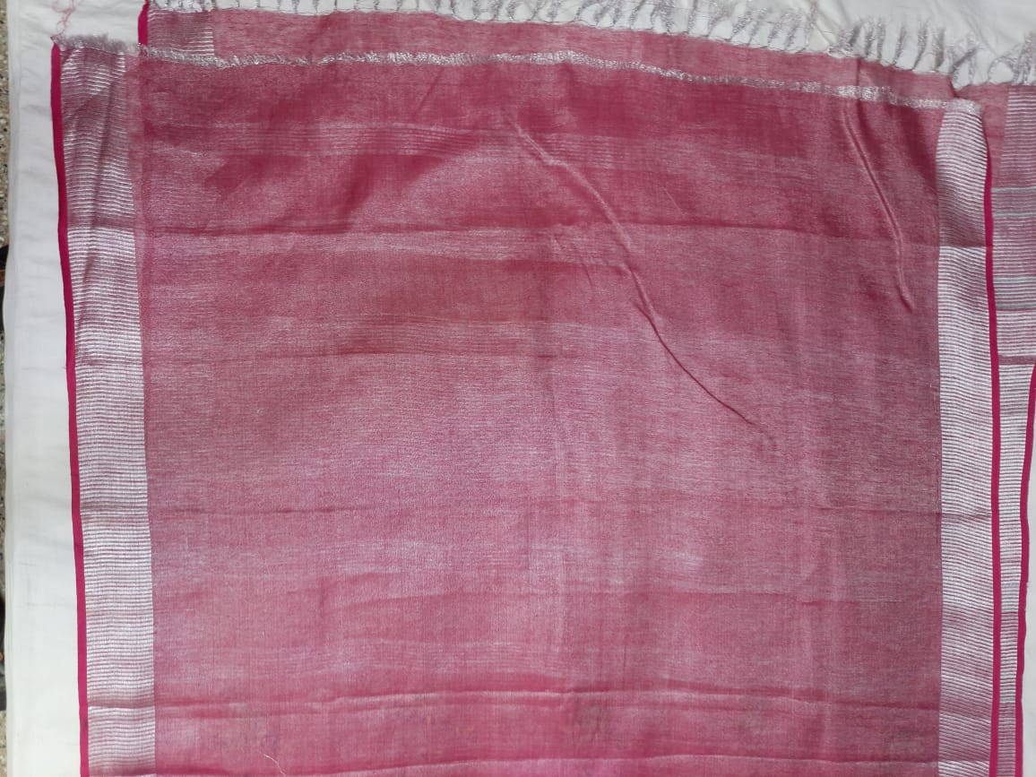 Tissue linen embroidery saree SILK ZONE