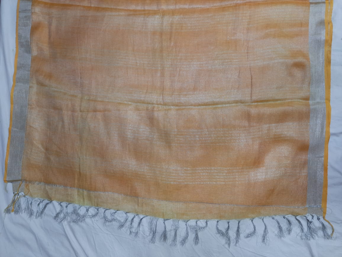 Tissue linen embroidery saree SILK ZONE
