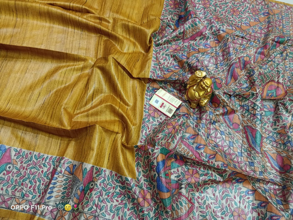 TUSSAR SILK PRINT SAREE