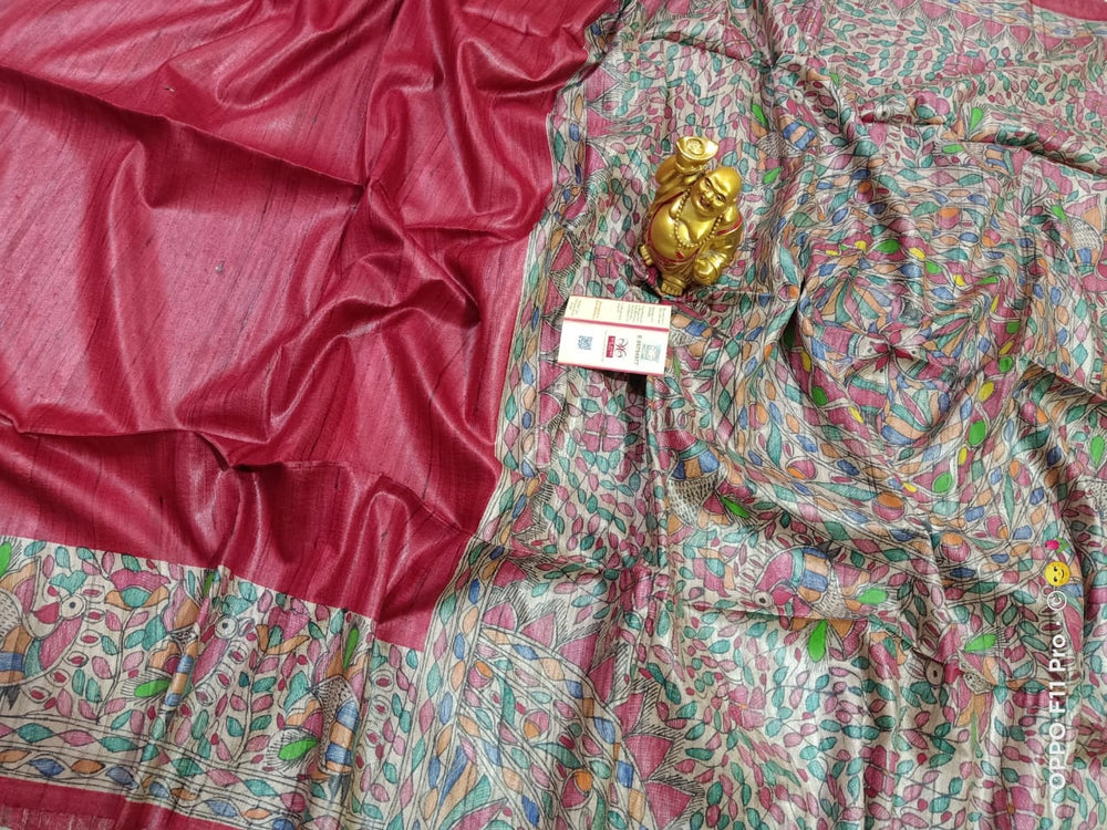 TUSSAR SILK PRINT SAREE