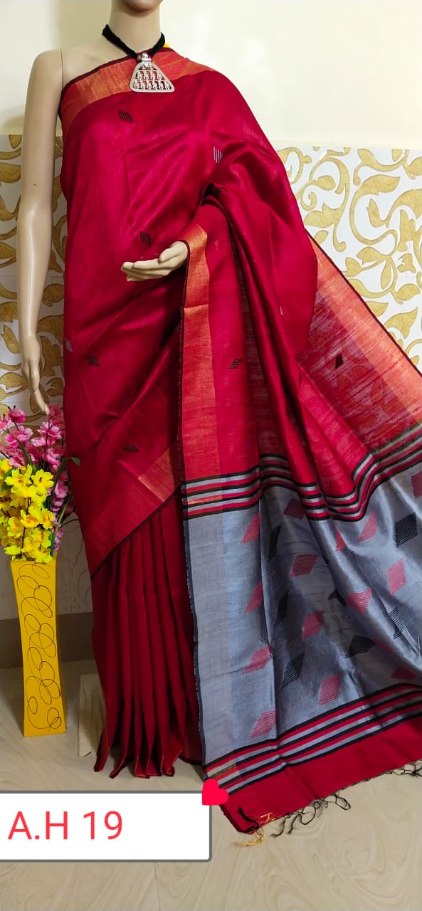 Tussar dupion silk saree SILK ZONE