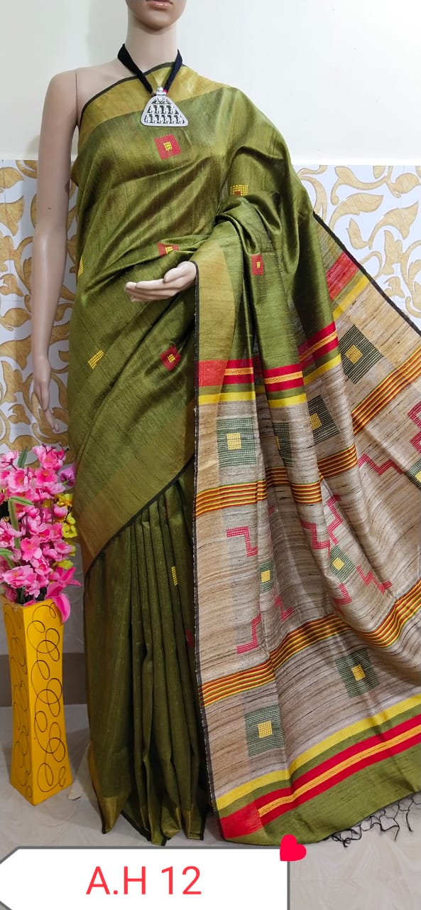 Tussar dupion silk saree SILK ZONE