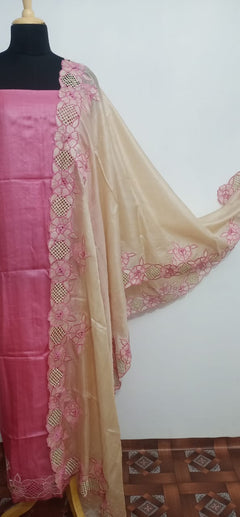 Tussar Silk Hand Cutwork Suit