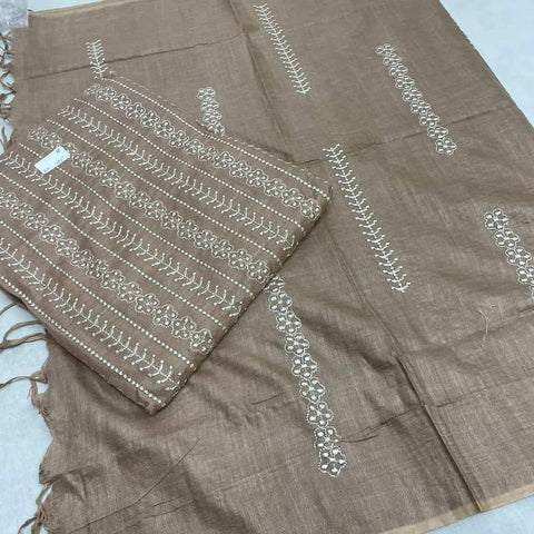 Linen embroidery suit SILK ZONE