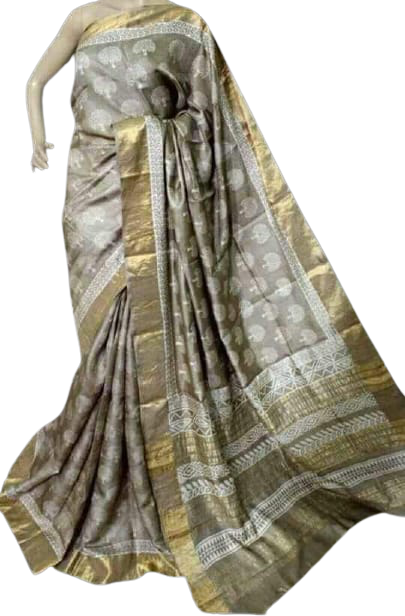 TUSSAR SILK PRINT SAREE