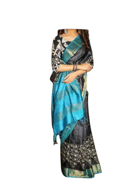 TUSSAR SILK PRINT SAREE
