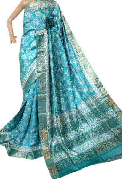 TUSSAR SILK PRINT SAREE