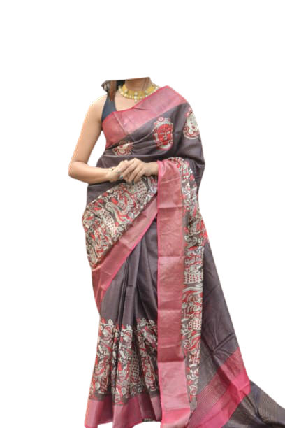 TUSSAR SILK PRINT SAREE