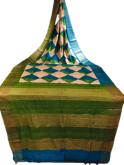 TUSSAR SILK PRINT SAREE